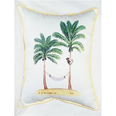 Betsy Drake HJ085 Palm Trees & Monkey Art Only Pillow 15x22